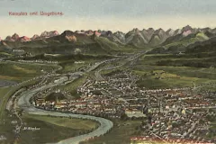 Kempten aus der Vogelschau, Felle um 1915