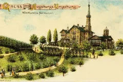 Gruss aus Augsburgs Umgebung, Waldkuralpe Nervenheil bei Leitershofen, Ansichtskarte um 1900