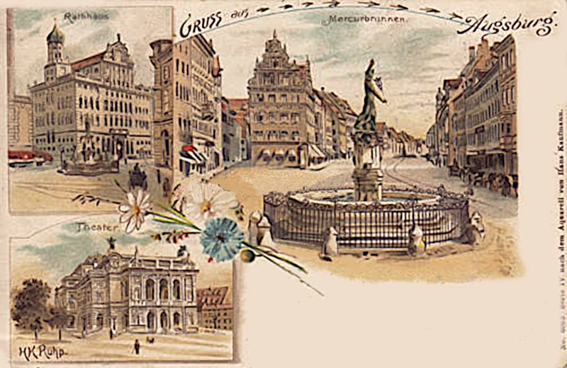 Gruss_aus_Augsburg_Mehrbildkarte_Merkurbrunnen_um_1900_800