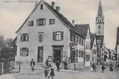 Saulgau Schuetzenstrasse mit Buchhandlung 1905