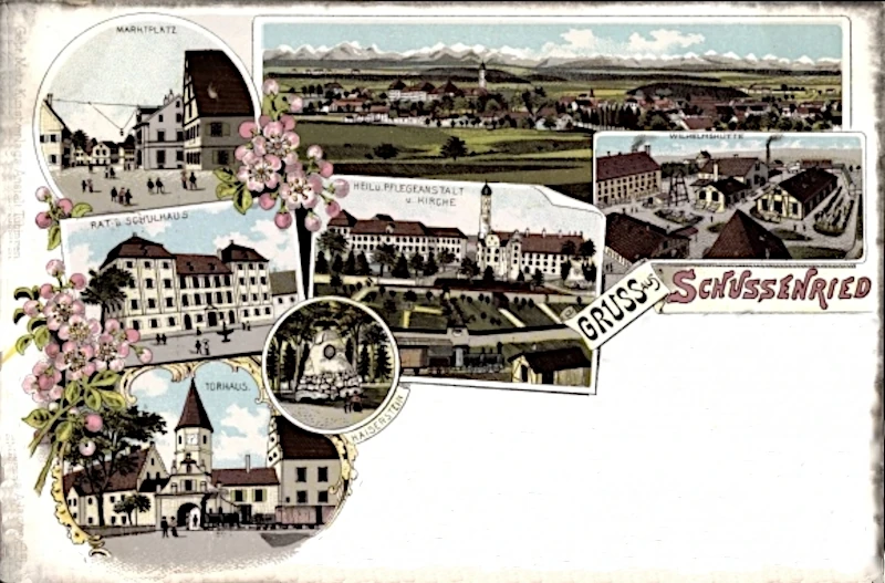 Gruss aus Schussenried, Heilanstalt 1904