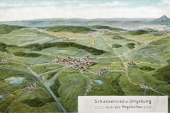 Schussenried und Umgebung aus der Vogelschau um 1910