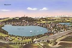 Bad Waldsee aus der Vogelschau - Eugen Felle um 1910