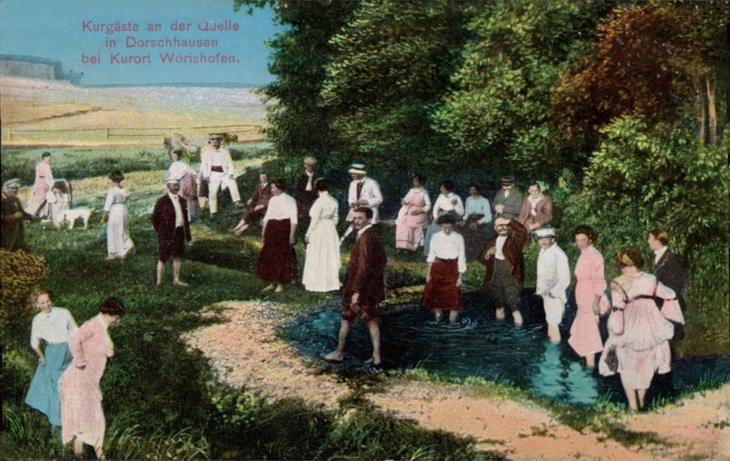 xWoerishofen_Kurgaeste_an_der_Quelle_in_Dorschhausen_1914_800