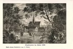 Blaubeuren_Uferpartie_mit_Kirche_im_Jahre_1838_nach_Stahlstich_von_L_Maier_800
