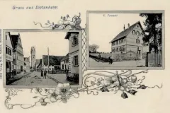 Gruss_aus_Dietenheim_mit_K_Forstamt_und_Kirche_St_Martin_1903_800