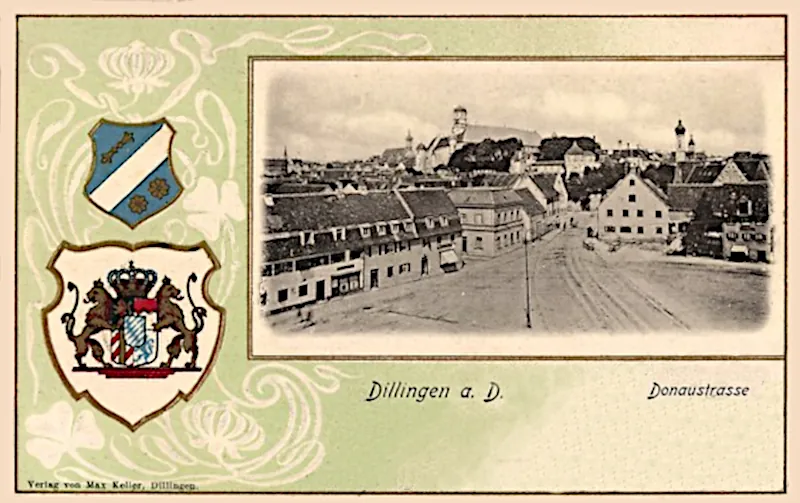 Dillingen Donaustraße mit Wappen 1903