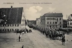 Dillingen a. D. Donaustrasse, Rückmarsch d. 8. Chevauleger-Regiments, 1910
