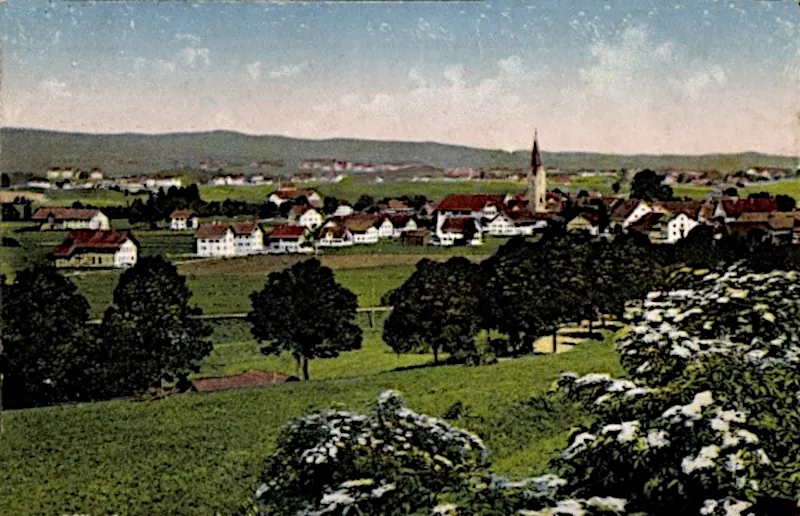 Durach im Oberallgäu, Landschaftsansicht mit Kirche, 1912