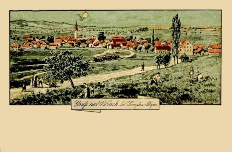 Gruss aus Durach bei Kempten, 1908