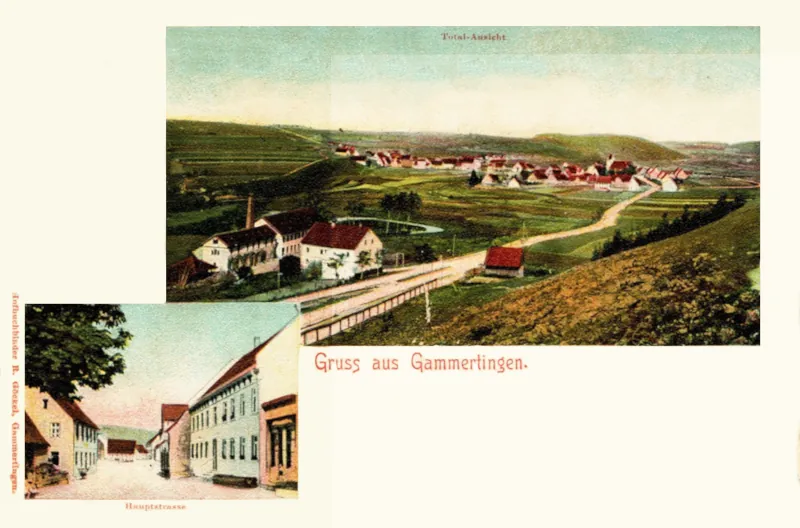 Gruss aus Gammertingen Total und Hauptstrase 1902
