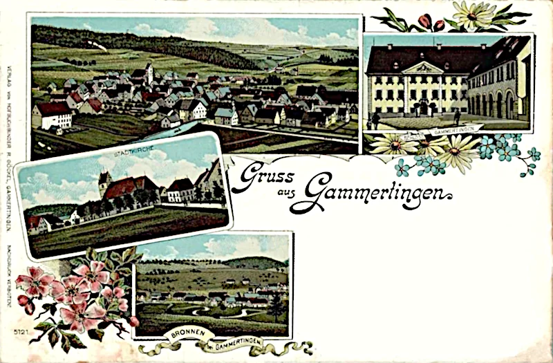 Gruss aus Gammertingen mit Bronnen 1897