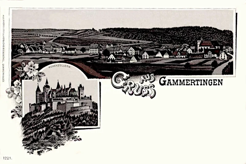 Gruss aus Gammertingen mit Burg Hohenzollern 1897