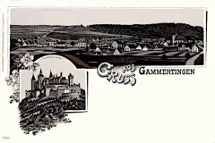 Gruss aus Gammertingen mit Burg Hohenzollern 1897
