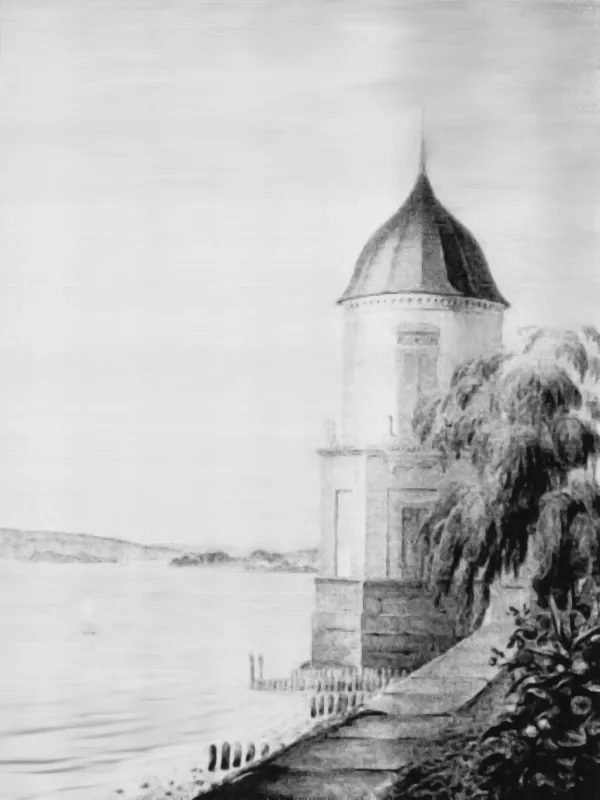 Badhaus_mit_Mainaublick_Kirchberg-Aquarell_von_Felix_Maurer-1853_800h