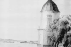Badhaus_mit_Mainaublick_Kirchberg-Aquarell_von_Felix_Maurer-1853_800h