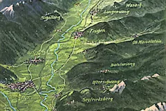 Immenstadt, Landkarte und Zeppelin, Künstler Ansichtskarte von Eugen Felle um 1910