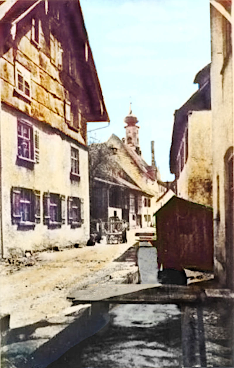 Isny_Stadtbach_um_1900_coloriert_800