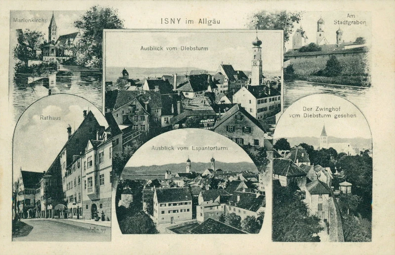 Isny_mit_Ausblick_vom_Diebsturm_zum_Zwinghof_Ausblick-vom_Espantorturm_Felle_1917_800