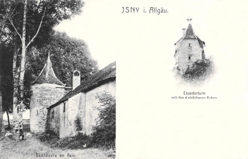 Isny_Espantorturm_mit_den_4_sichtbaren_Ecken_Schloessle_am_Rain_1904_800