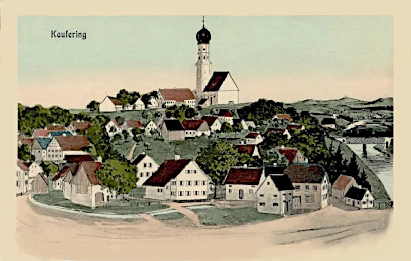 Kaufering_Kirche_St_Leonhard_und_Ort_gezeichnet_1910_800