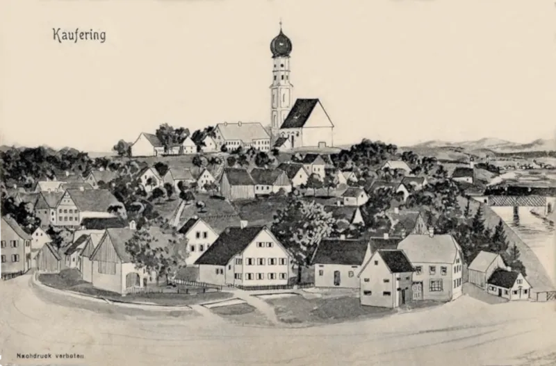 Kaufering_Ortsansicht_gezeichnet_1908_800