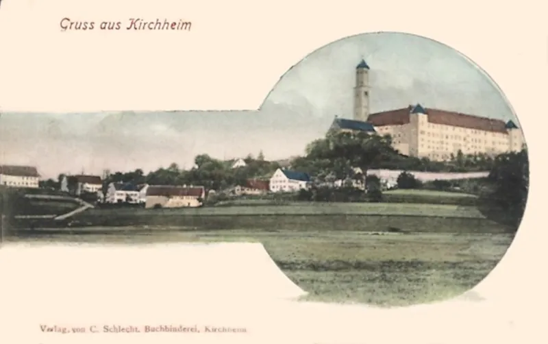 Kirchheim Schwaben, Ortsansicht vom Feld aus, 1901