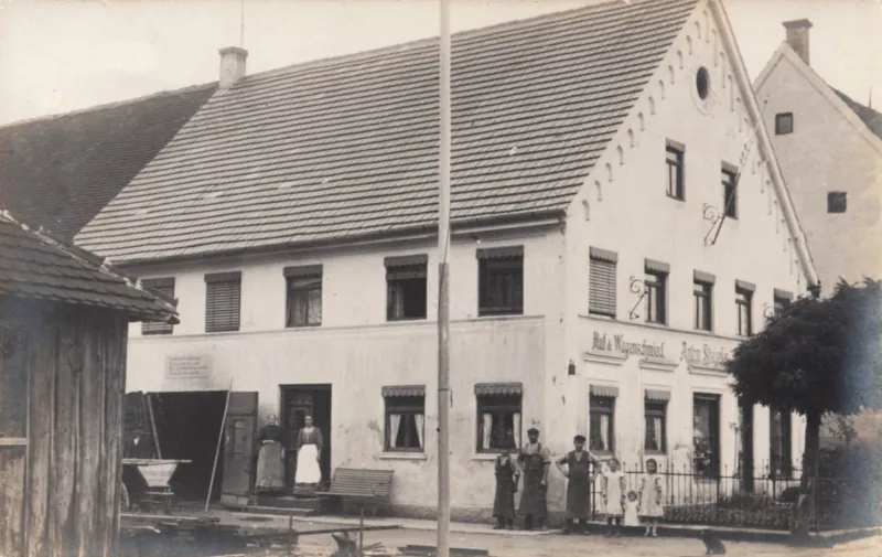 Kirchheim in Schwaben, Huf- und Wagenschmied Stiegeler, 1909