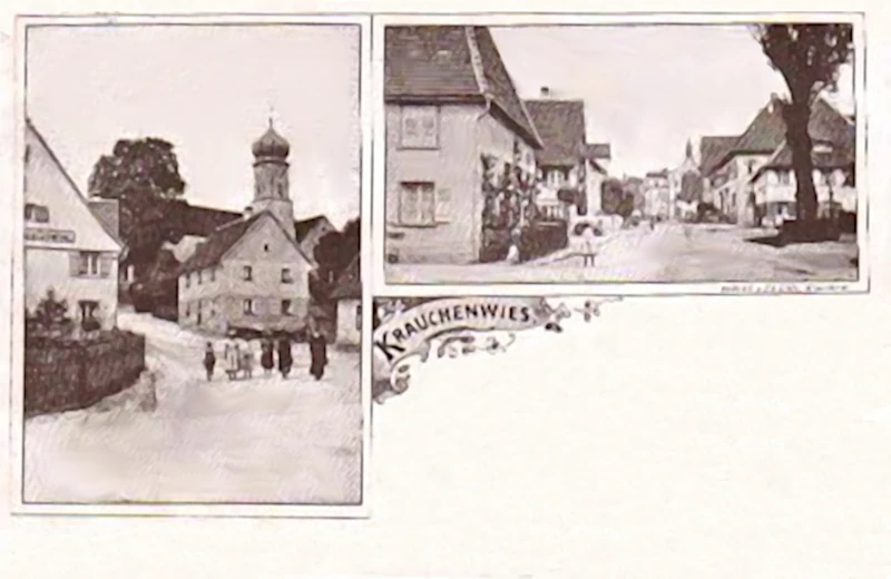 Krauchenwies_Ortspartie_Gasthaus_zum_Loewen_Kirchgasse_1902_800