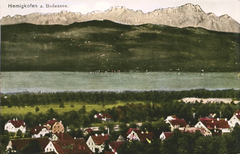 Hemigkofen_Bodensee_Ortsansicht_mit_See_und_Bergpanorama_um_1900_800