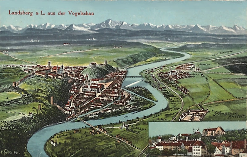 Landsberg_am_Lech_aus_der_Vogelschau_Eugen_Felle_um_1914_800