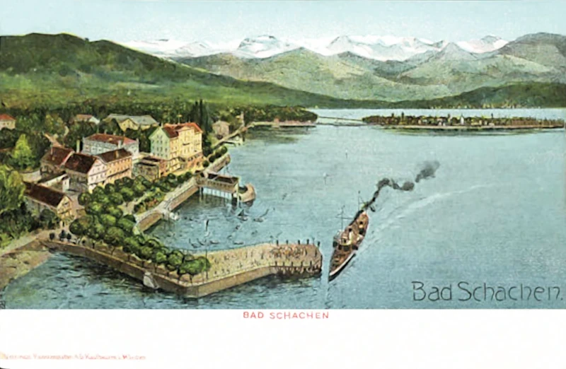 1904_Bad_Schachen_Ortsansicht_aus_der_Vogelschau_Dampfer_an_der_Anlegestelle_800