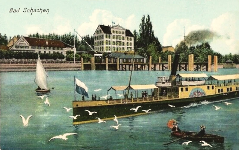1909_Bad_Schachen_Uferpartie_mit_Dampfer_800