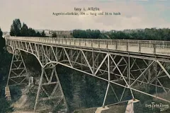 Maierhöfen, Argentobelbrücke, Karte von Eugen Felle 1924, coloriert