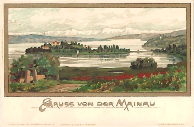 1_Gruss_von_der_Mainau_Karl_Mutter_Blick_auf_die_Insel_im_Bodensee_1898_800