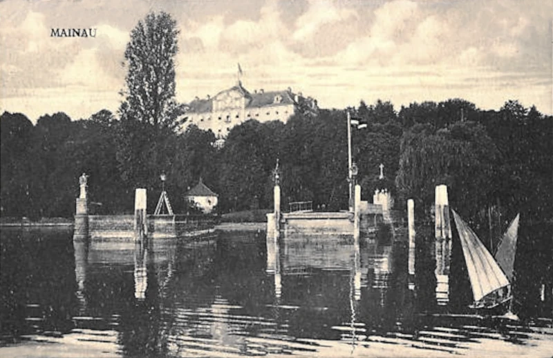 5_Mainau_Bodensee_Blick_vom_Ufer_hinauf_zum_Schloss_1918_800