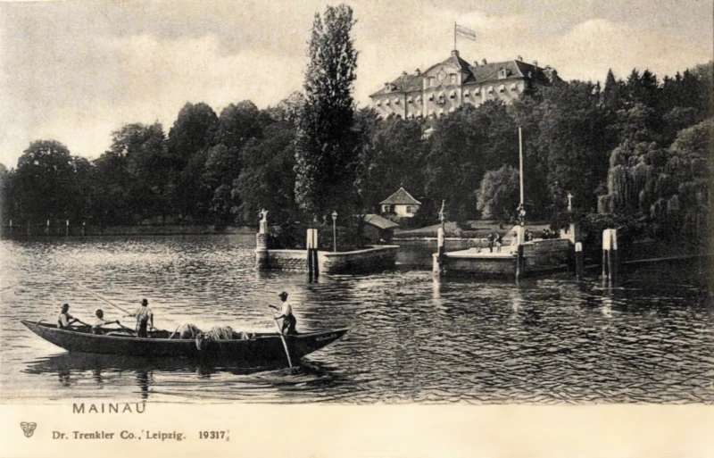 9_Mainau_mit_Fischerboot_und_Schloss_um_1900_800