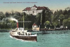 10_Mainau_Blick_zum_Schloss_Dampfer_verlaesst_den_Landungsplatz_1918_800