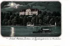 8_Mondschein-AK_Mainau_Schloss_mit_Landungsbruecke_Dampfschiff_1900_800