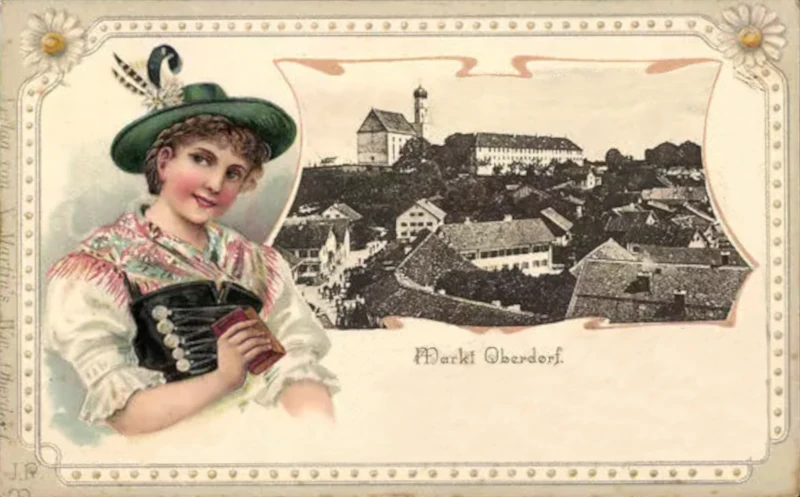 Markt_Oberdorf_Teilansicht_mit_Strassenpartie_Frau_in_Tracht_1903_800