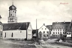 Meßkirch Kirche mit Gasthof Sonne 1920