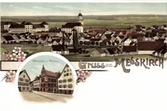 Totalansicht der Ortschaft Marktplatz -Rathaus 1899