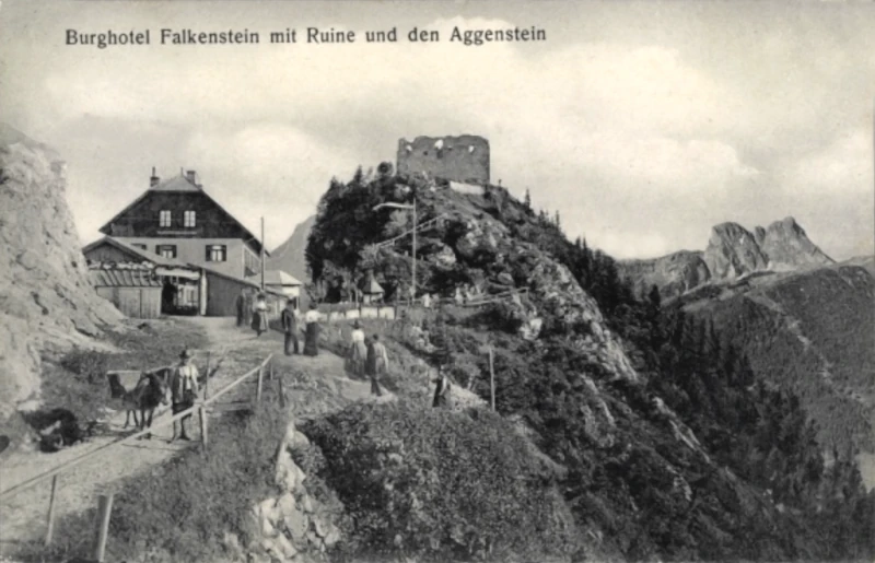 Pfronten Falkenstein mit Burghotel und Burgruine Aggenstein, 1913