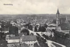 Ravensburg Blick auf Kirche und Strasse 1911