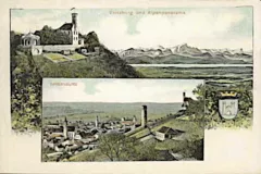 Ravensburg Veitsburg und Alpenpanorama Eugen Felle um 1910