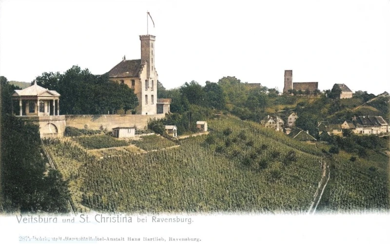Ravensburg_Veitsburg_und_St_Christina_1903_coloriert