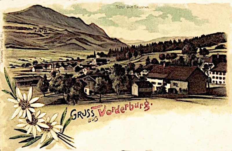 Rettenberg, Gruss aus Vorderburg um 1900