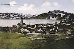 Rettenberg mit Alpensicht im Nebel 1918