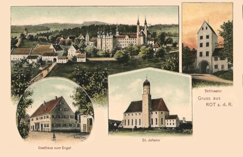 Gruss aus Rot an der Rot, Ansichtskarte von Eugen Felle, 1906