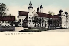 Rot an der Rot, Kirche und Schloss um 1900
